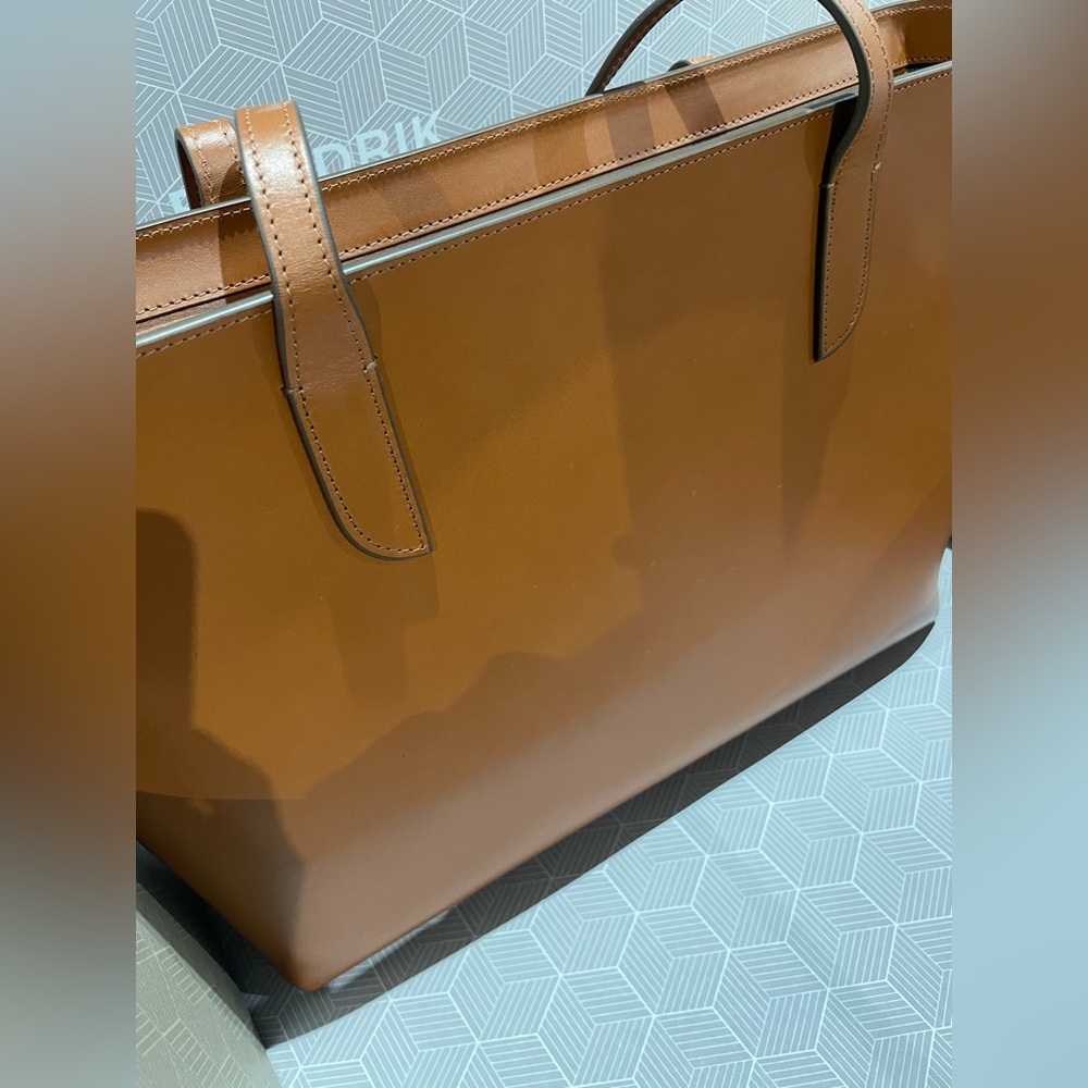 Carl Friedrik cognac leather tote bag